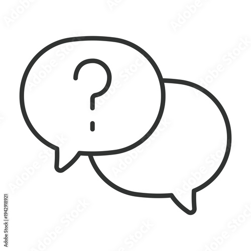 support help question speech bubble icon in line design. support help question speech bubble assistance on white background vector. support editable stroke icon