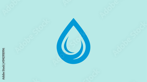 Water drop logo design, representing purity and freshness, simple and clean.