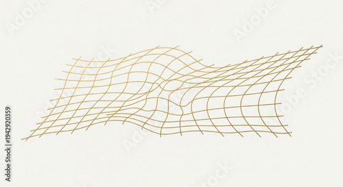 Modern stylish elegant abstract golden wire mesh wavy flowing pattern decorative art vector illustration background