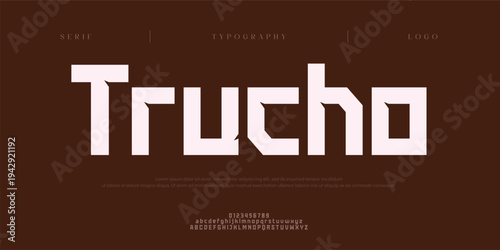 Trucho, Creative digital abstract sport modern alphabet fonts. Typography technology electronic sport digital game music future creative font. vector illustration
