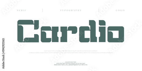 Cardio, Creative digital abstract minimal modern alphabet fonts and logo. Creative typography sport, technology, fashion, digital, future creative logos font. vector illustration
