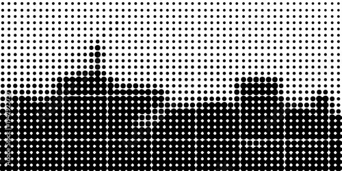 Vector panorama drafting paper. Graphic regular dots grid background. Panorama paper sheet for web design. illustration