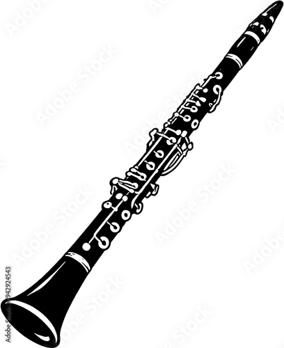 Clarinet Silhouette Woodwind Musical Instrument Vector Icon