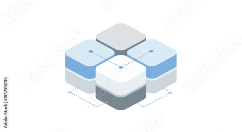 Isometric Abstract Cubes Data Storage Technology Concept.