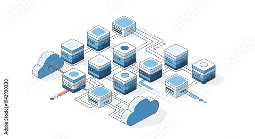 Isometric Cloud Computing and Server Network Infrastructure.
