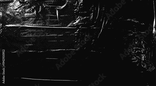 Wrinkled polyethylene film texture. Vinyl vintage cd album or photo cover overlay effect. Distressed scratched grunge bg.