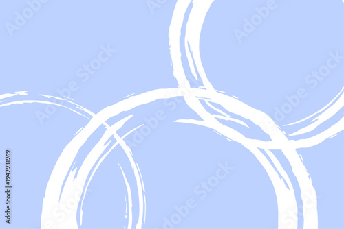 青い背景に白いラフなブラシ円が描かれた背景