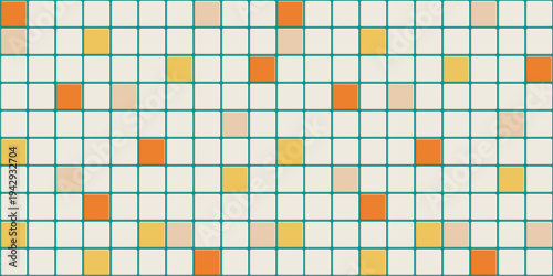 Pastel ceramic tile pool pattern. Classic seamless mosaic background.