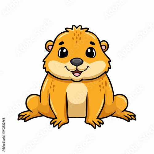 Cute imaginary mammal mascot in cartoon style