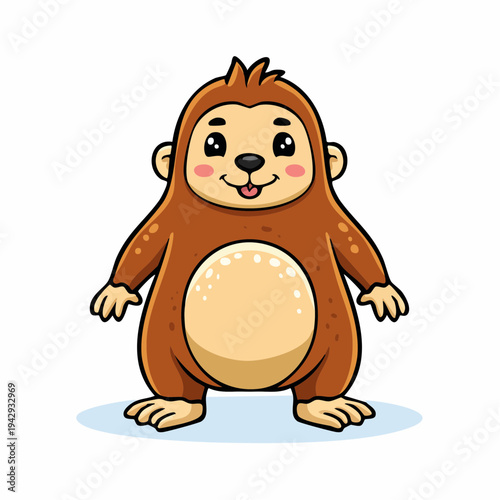 Cute imaginary mammal mascot in cartoon style
