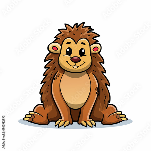 Cute imaginary mammal mascot in cartoon style