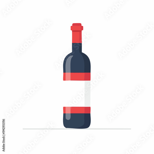Red wine bottle icon with blank label