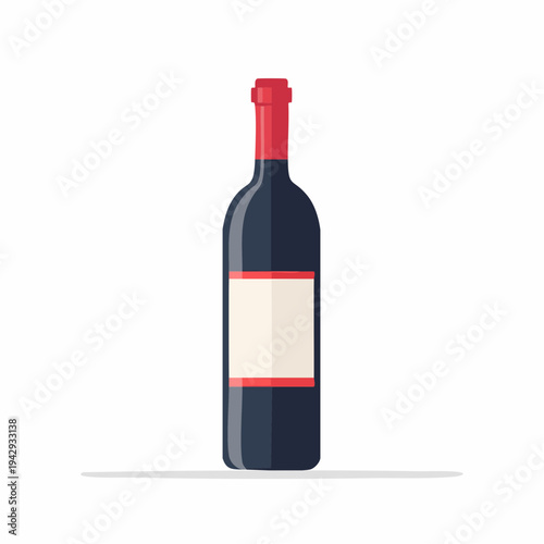 Red wine bottle icon with blank label