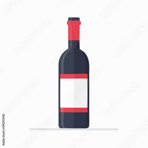 Red wine bottle icon with blank label