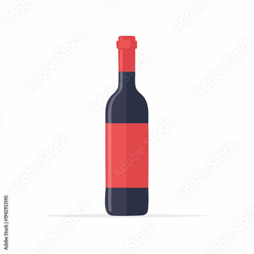 Red wine bottle icon with blank label