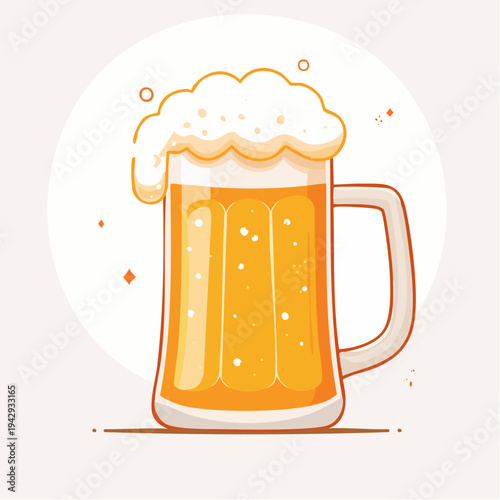 Beer mug with frothy craft blonde beer
