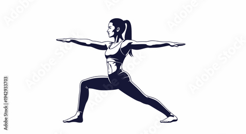Woman in yoga pose graphic illustration for fitness and wellness