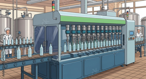 Industrial Bottling Machine Factory Equipment.