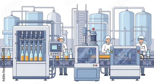 Industrial Bottling Plant Machinery Equipment.