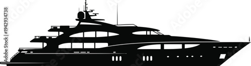 Elegant modern superyacht sailing on calm waters with sleek design features