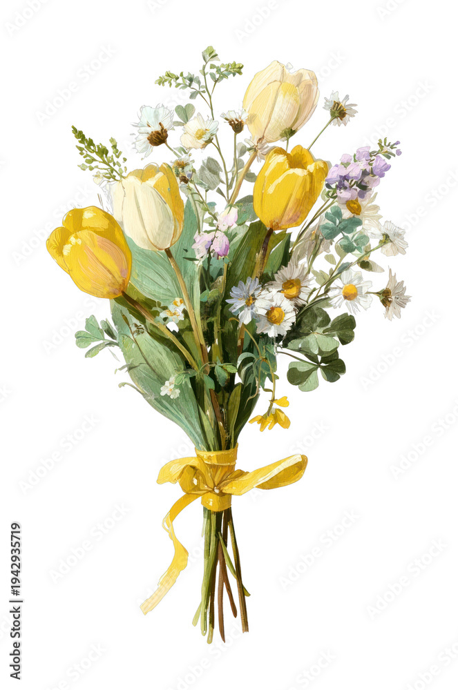Naklejka premium PNG Elegant floral bouquet illustration.