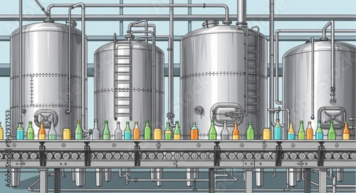 Industrial Brewery Tanks and Equipment.