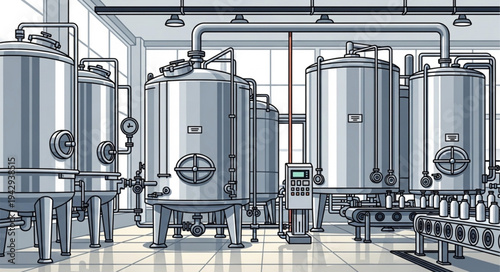 Industrial Brewery Fermentation Tanks Equipment.