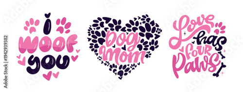 Dog bandana Print. Cute hand drawn doodle lettering quote about dog lovers. Lettering for t-shirt design, mug print, bag print, clothes fashion. 100% hand drawn vector image.
