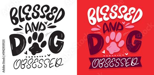 Dog bandana Print. Cute hand drawn doodle lettering quote about dog lovers. Lettering for t-shirt design, mug print, bag print, clothes fashion. 100% hand drawn vector image.
