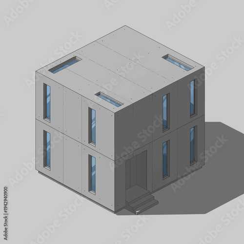 3D Model of Modern Office Building.