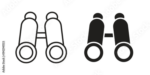 Binoculars icon collection vector illustrations, Vector pictogram
