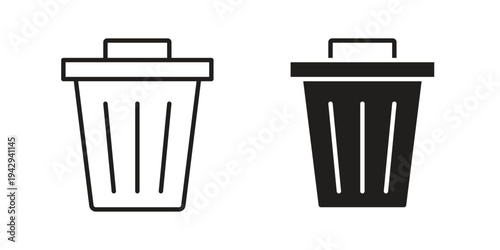 Bin icon collection vector illustrations, Vector pictogram