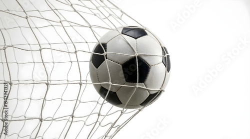 Wallpaper Mural Soccer ball scoring a goal in a stadium net  on white background Torontodigital.ca