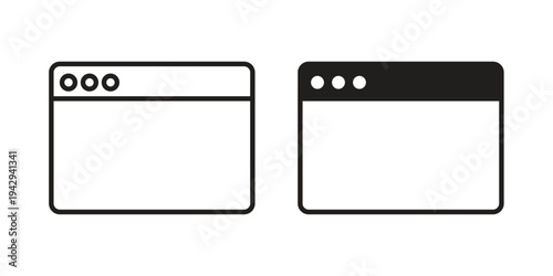 Browser window icon collection vector illustrations, Vector pictogram