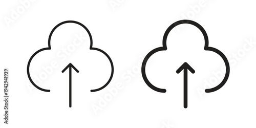 Cloud upload icon collection vector illustrations, Vector pictogram