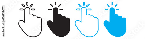 Hand cursor click icon set pointer sign and symbol . Computer mouse clicking finger icons. vector elements. editable stroke
By icons gate