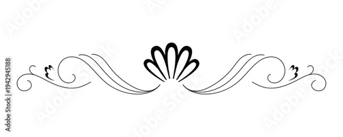 Elegant Decorative Line Ornament with Vintage Style Scroll