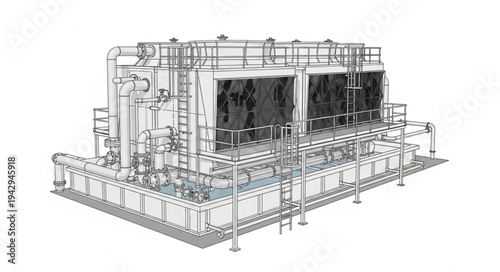 Industrial Facility Blueprint Detailed View.