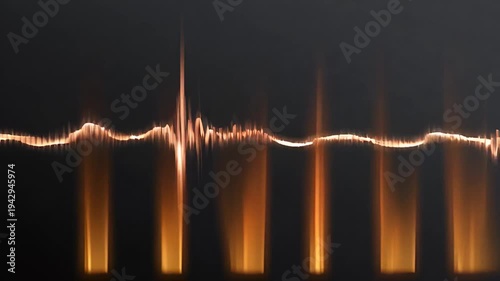 Sound Wave Visualization on Dark Background.