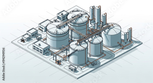 Industrial Facility with Storage Tanks.