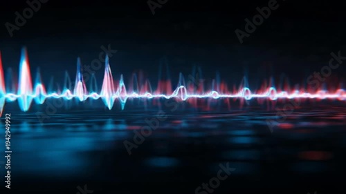 Sound Wave Visualization on Dark Background.