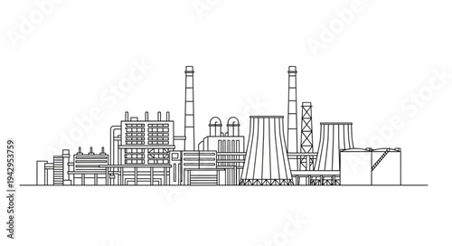 Industrial Factory Building Complex Structure.