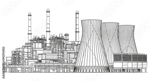 Industrial Factory Building Complex Structure.