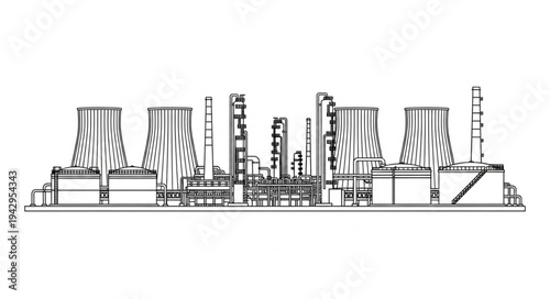 Industrial Factory Building Complex Structure.