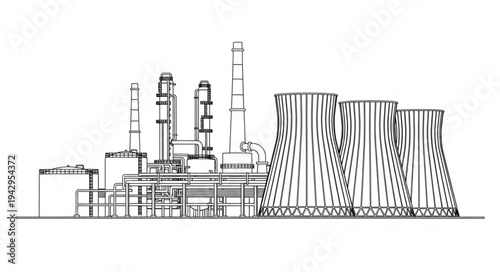 Industrial Factory Building Complex Structure.