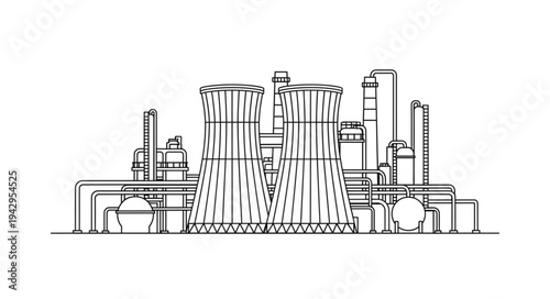 Industrial Factory Building Complex Structure.