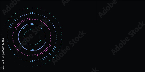 A black and white abstract background vector features a glowing ring design with a dark circle shape and digital light patterns to create a bright energy eclipse wallpaper illustration