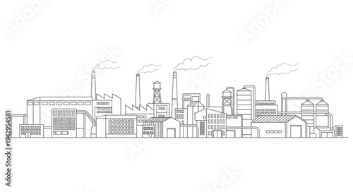 Industrial Factory Building Complex Structure.