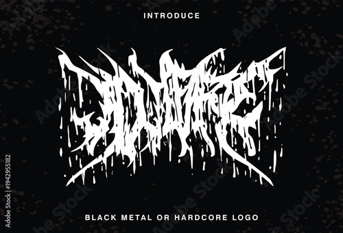 Death Metal, black metal, metal, punk, gothic, y2k, streetwear Rock Horror typeface Logo	