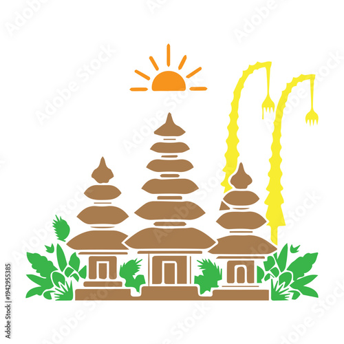 Balinese Temple Scene Icon